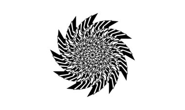 op-art tarzında siyah çiçek tasarım için orijinal desen