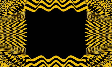 Bir çerçeve ve şablon ile orijinal duvar kağıdı op-art tarzı