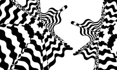 Beyaz zemin üzerinde operasyon sanatının eşsiz siyah desenleri