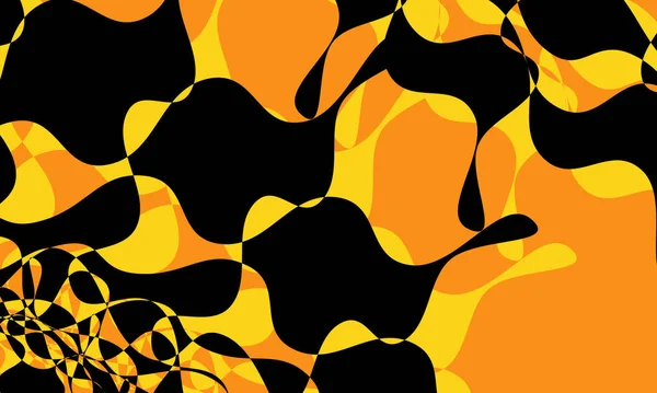 Encantador Misterioso Patrón Naranja Negro Estilo Art — Vector de stock
