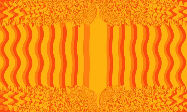 Papier Peint Orange Vif Avec Charmants Motifs Ondulés Dans Style — Image vectorielle