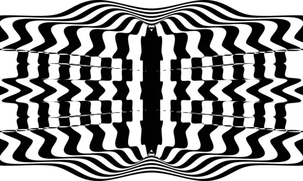 Black Mesmerizing Pattern Distortions Style Art — Stock Vector