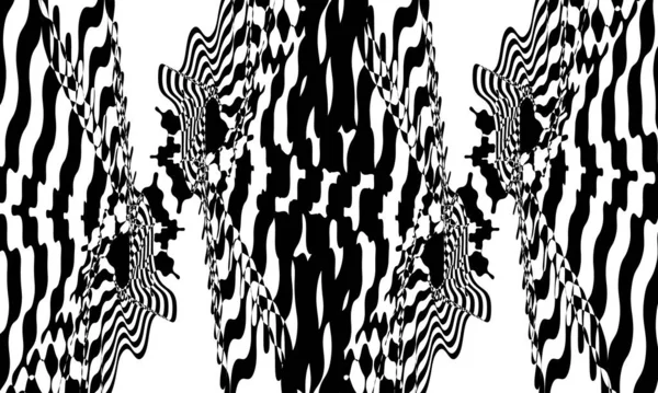 Black Patterns Optical Illusion Incredible Art — Stock Vector