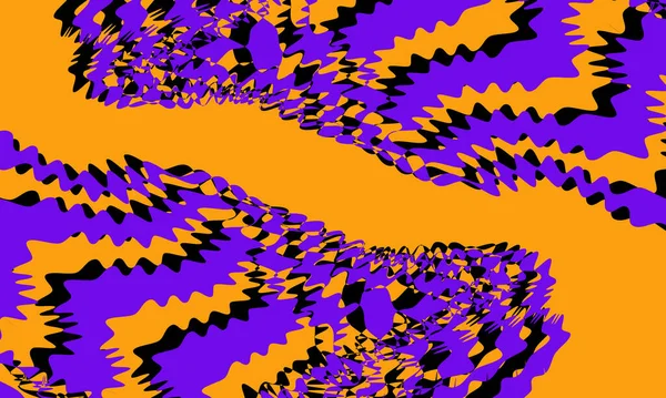 オレンジに紫色のOpアートスタイルの創造的かつ現代的なパターン — ストックベクタ