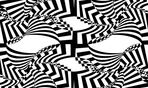 Illusion Optique Moderne Motifs Rayés Dans Style Art — Image vectorielle