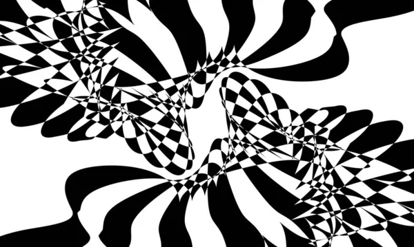Dynamic Black Patterns Art Style White Background — Stock Vector