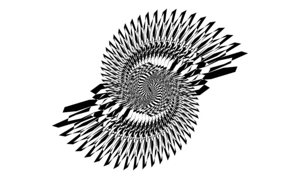 Black Pattern Art Style Spectacular Optical Illusion — Stock Vector