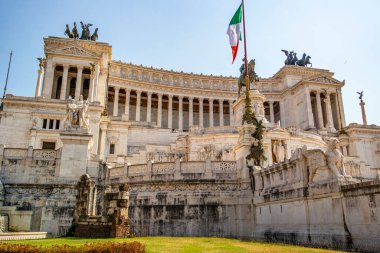 Roma 'daki Anavatan Sunağı' nın manzarası. Ağustos 2019 Roma, Lazio - İtalya