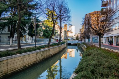 Mestre 'de bir sokakta manzarası var. 29 Aralık 2019 Üstat, Venedik - İtalya