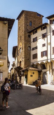 Floransa 'da cadde manzarası. 25 Nisan 2018 Floransa, Toskana