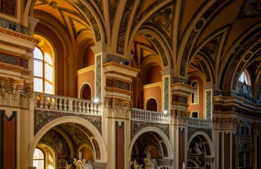 Gorizia 'daki Sant' ignazio kilisesinin iç görüşü. 3 Ocak 2019 Gorizia, Friuli Venezia Giulia - İtalya