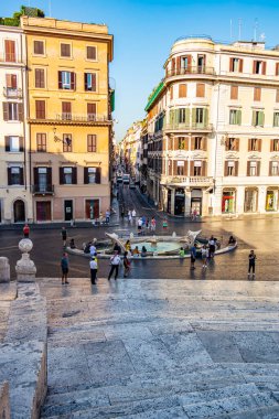 Roma 'daki Trinit dei Monti' nin merdiveninden bak. 21 Ağustos 2019 Vatikan, Roma - İtalya