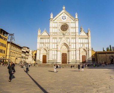Floransa 'daki Santa Croce Bazilikası' na bakın. 24 Nisan 2018 Floransa, Toskana - İtalya