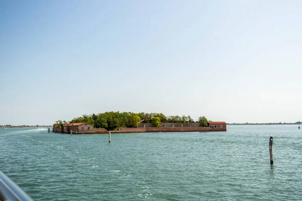 Venedik Gölünün Üzerinden Burano Veneto Talya Doğru Bak — Stok fotoğraf