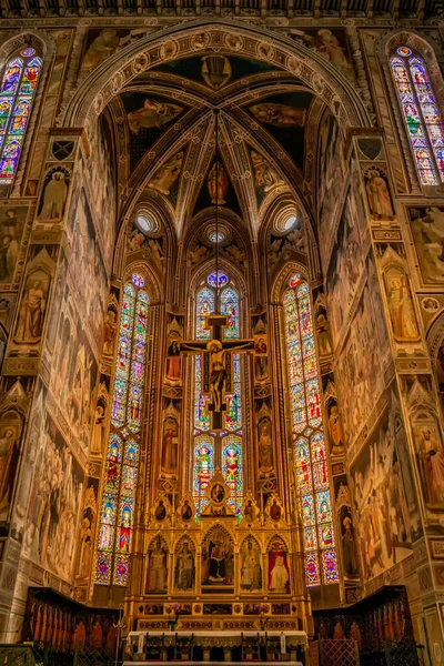 Vista Sobre Altar Mayor Iglesia Santa Croce Florencia Abril 2018 — Foto de Stock