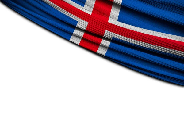 Σύρσιμο Σημαίας Της Ισλανδίας Λευκό Φόντο — Φωτογραφία Αρχείου
