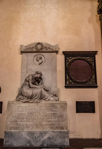 Grób Leonarda Vinci Znajduje Się Kościele Santa Croce Florencji Kwietnia — Zdjęcie stockowe