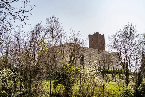 Άποψη Του Κάστρου Του Montecchio Maggiore Στην Επαρχία Vicenza Ιταλία — Φωτογραφία Αρχείου