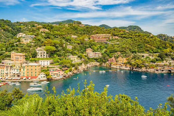 Veduta Del Paese Portofino Agosto 2019 Portofino Liguria Italia — Foto Stock