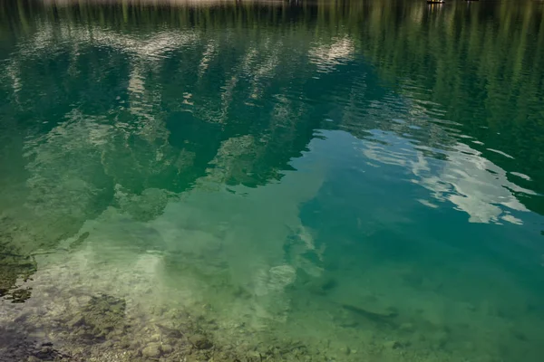 Beau Paysage Matin Dans Lac Rivière Soleil Vient Dans Eau — Photo