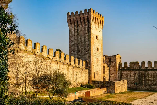 Άποψη Ενός Μεσαιωνικού Πύργου Του Κάστρου Este Στην Επαρχία Padua — Φωτογραφία Αρχείου