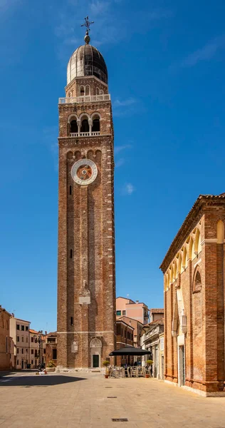 Zvonice Chioggia Provincii Benátky Srpna 2018 Chioggia Benátsko Itálie — Stock fotografie