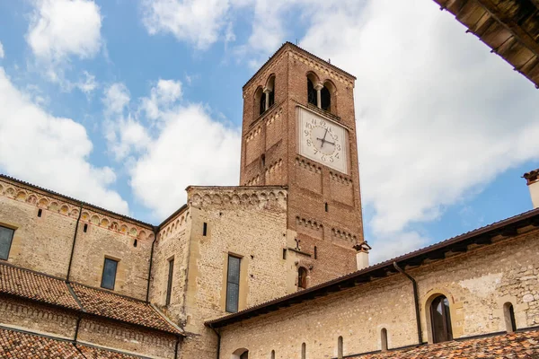 Vista Torre Del Reloj Abadía Santa Maria Follina Treviso Italia —  Fotos de Stock