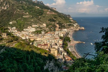 İtalya 'daki sinema teresinin güzel panoramik manzarası.