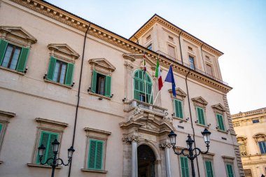 Roma 'daki Quirinale Sarayı manzarası. Ağustos 2019 Roma, Lazio - İtalya