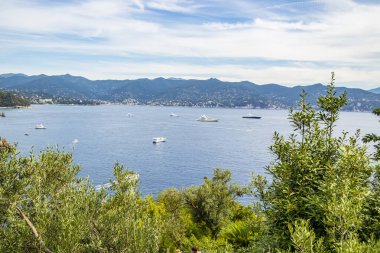 View from the castle Brown in Portofino on the sea, Liguria - Italy