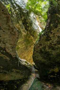 Dağlardaki nehrin güzel manzarası 