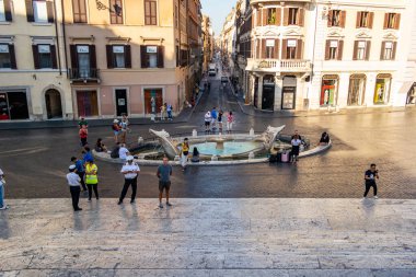 Roma 'daki Trinit dei Monti' nin merdiveninden bak. 21 Ağustos 2019 Vatikan, Roma - İtalya