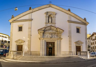 Padua 'daki Piazza del Duomo manzarası. 14 Temmuz 2019 Padua, Veneto - İtalya