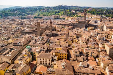 Palazzo Vecchio 'dan Floransa' ya bakın. 23 Nisan 2018 Floransa, Toskana - İtalya