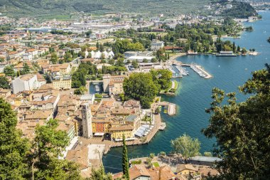 View of Riva del Garda seen from above. 13 August 2020 Riva del Garda, Trentino Alto Adige - Italy
