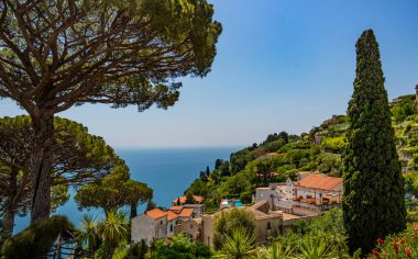 View of the wonderful garden of Villa Rufolo in Ravello on the Amalfi Coast. June 2019 Ravello, Campania - Italy