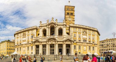 Santa Maria Maggiore Katedrali manzarası. Ağustos 2019 Roma, Lazio - İtalya