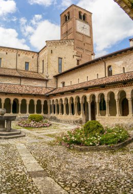 Santa Maria di Follina Manastırı 'nın manastırına bakın. 1 Haziran 2020, Follina, Treviso - İtalya
