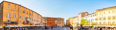 Roma 'daki Piazza Navona manzarası. Ağustos 2019 Roma, Lazio - İtalya