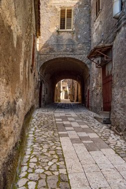 Casertavecchia şehri manzarası. Haziran 2018 Caserta, Campania - İtalya