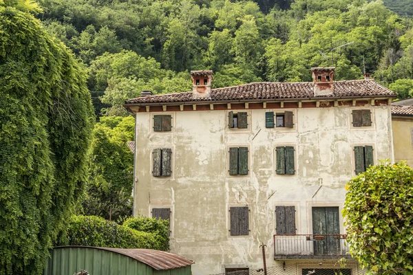 Vue Sur Les Maisons Rurales Ville Follina Vénétie Italie — Photo
