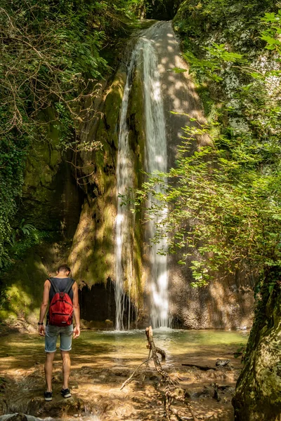 Widok Wodospad Parku Molina Prowincji Werona Wenecja Euganejska Włochy — Zdjęcie stockowe