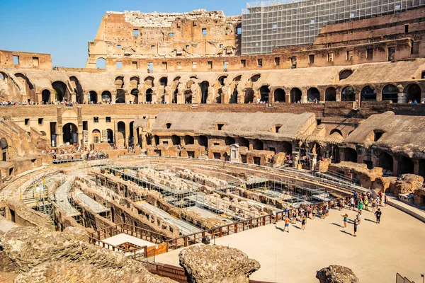Vista Interna Coliseu Roma Agosto 2019 Roma Lácio Itália — Fotografia de Stock