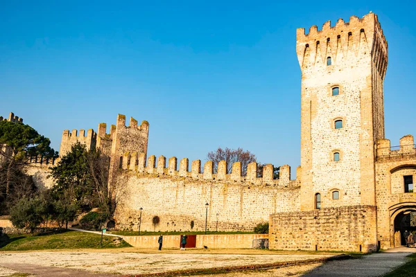 Vista Una Torre Medieval Del Castillo Este Provincia Padua Véneto — Foto de Stock