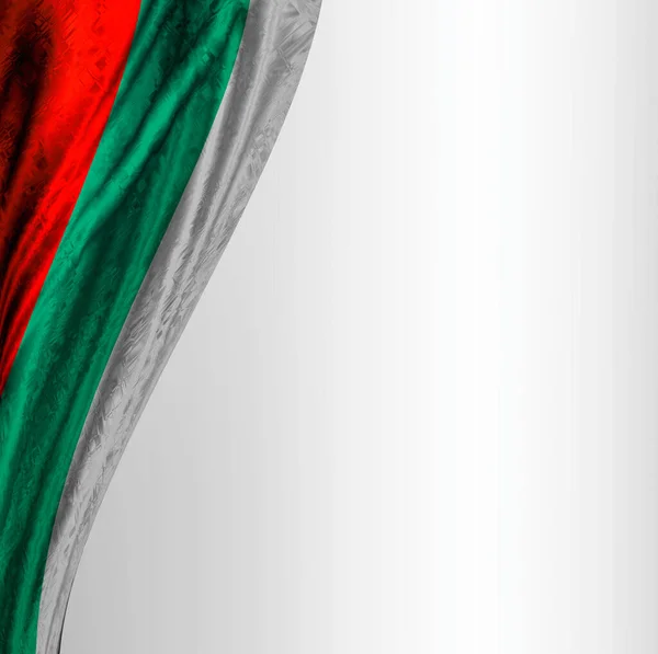 Bandera Bulgaria Cubierta Con Fondo Gris — Foto de Stock