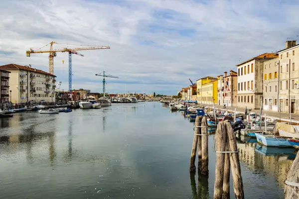 Вид Порт Чіоджа Провінції Венеція Серпня 2018 Chioggia Венето Італія — стокове фото