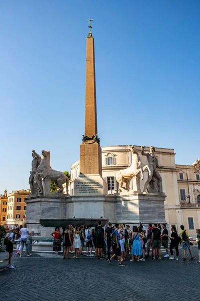 Vista Del Obelisco Piazza Del Quirinale Roma Agosto 2019 Roma — Foto de Stock