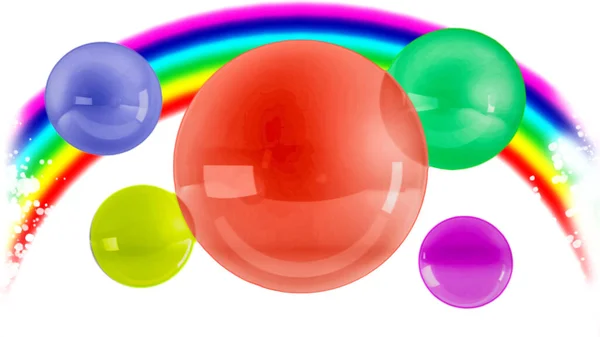 Färgglada Ballonger Isolerade Vit Bakgrund — Stockfoto