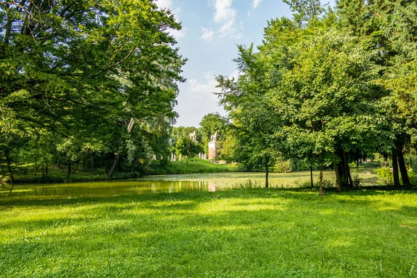 Blick Auf Den See Der Villa Revedin Bolasco Juni 2019 — Stockfoto