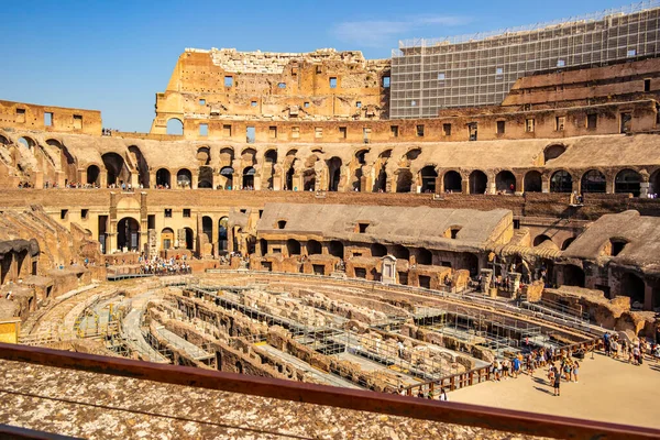 Vista Interna Coliseu Roma Agosto 2019 Roma Lácio Itália — Fotografia de Stock